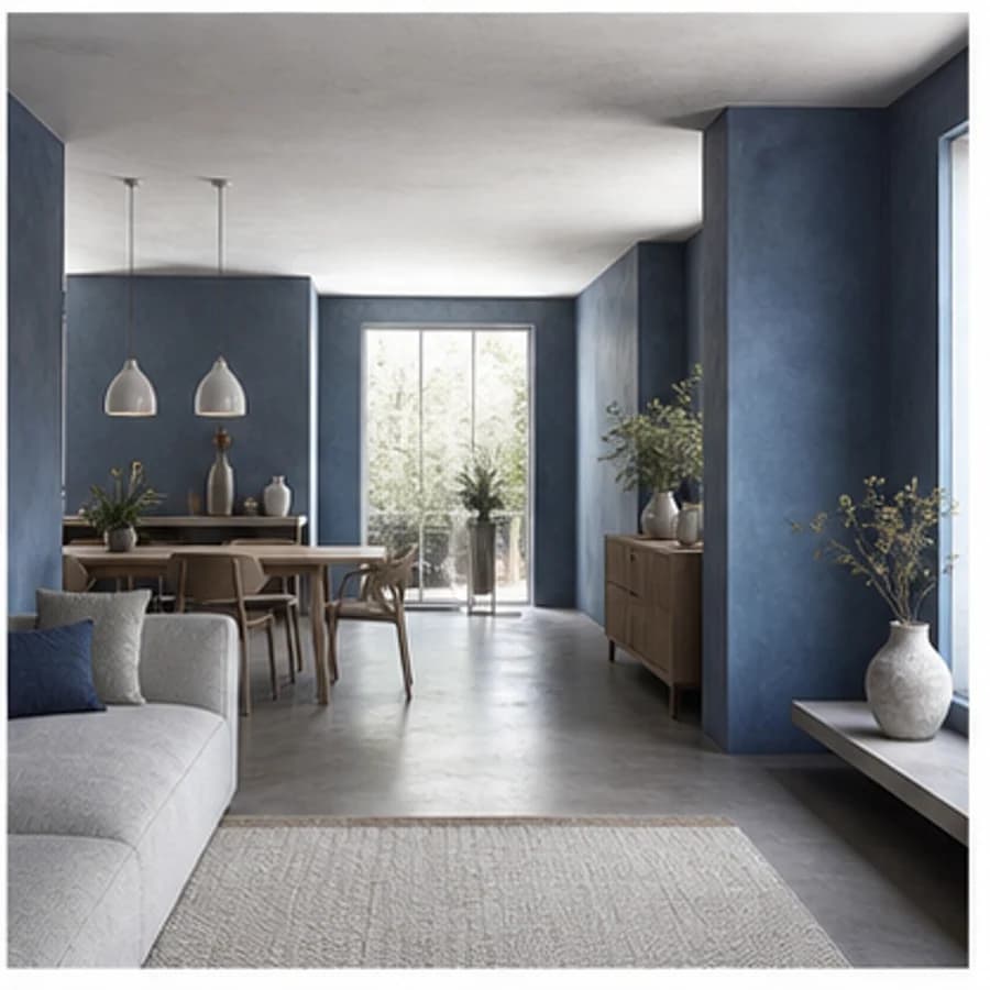 Latex spuiten kleur blauw hele woning