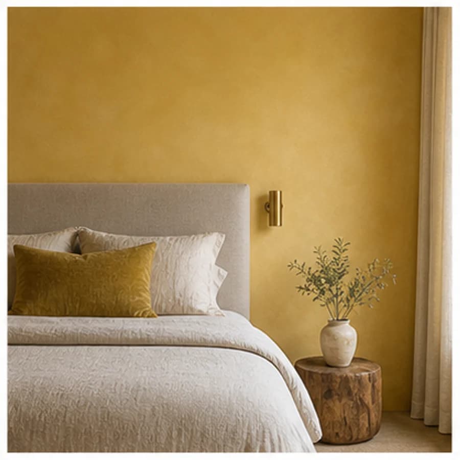 Kleur en textuur kleur geel slaapkamer
