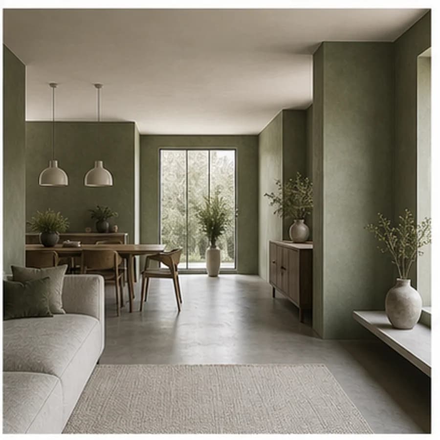 Latex spuiten kleur groen hele woning