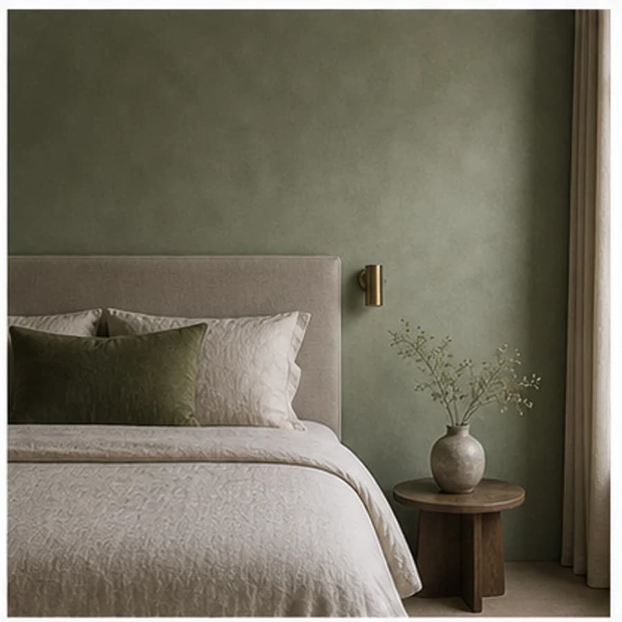Kleur en textuur kleur groen slaapkamer
