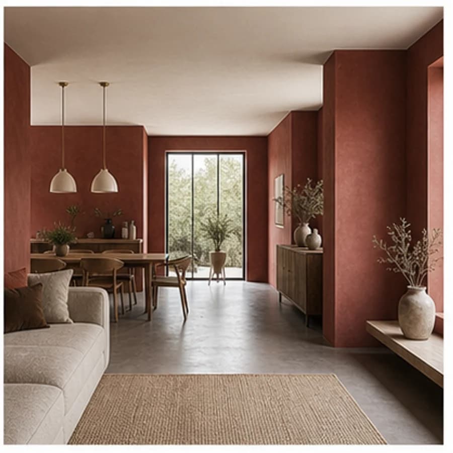 Latex spuiten kleur rood hele woning