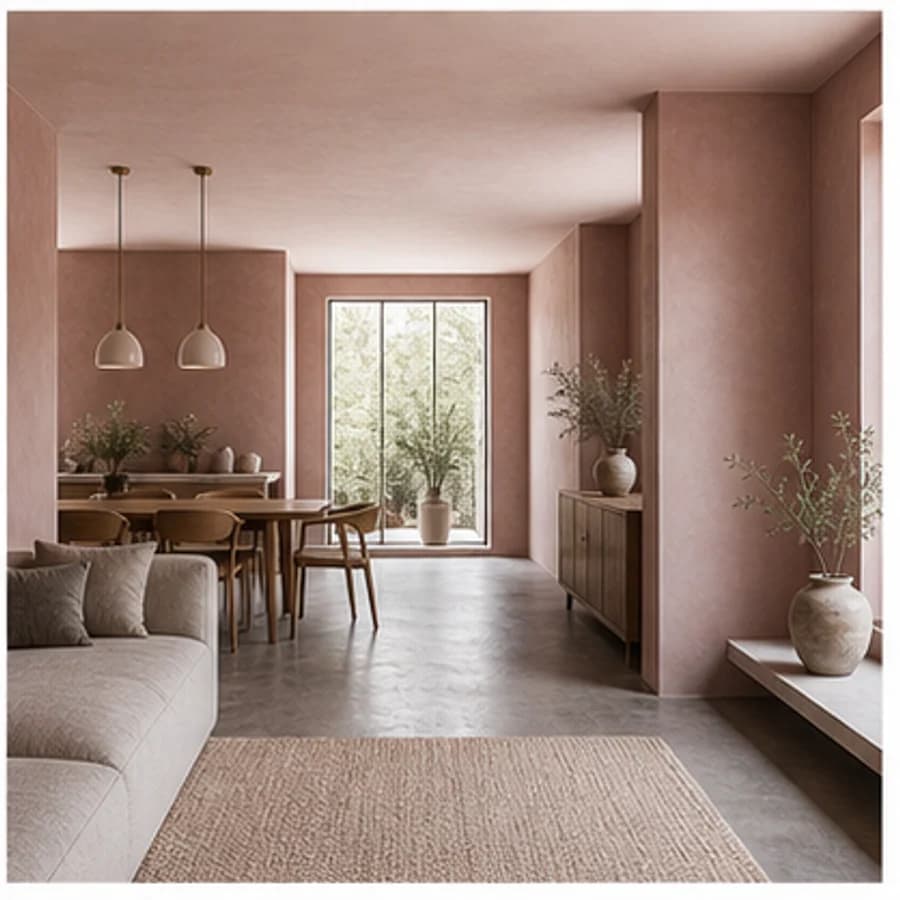 Latex spuiten kleur roze hele woning