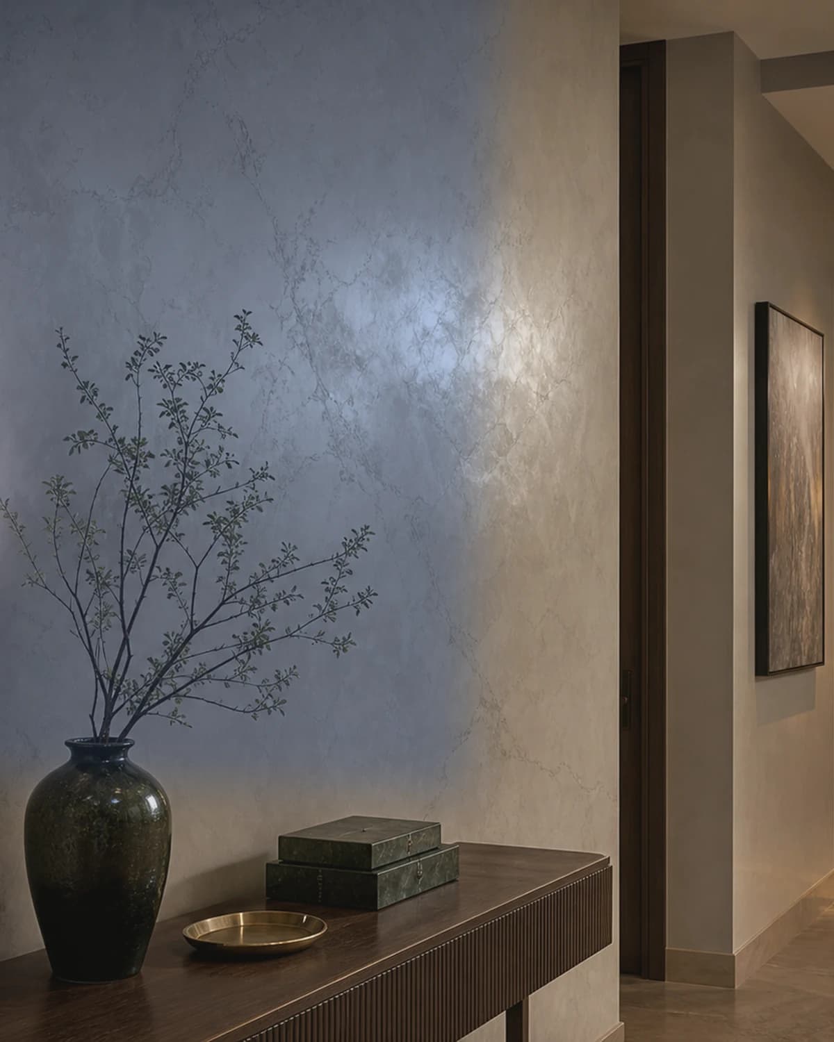 Kleur en textuur kobaltblauw stuc