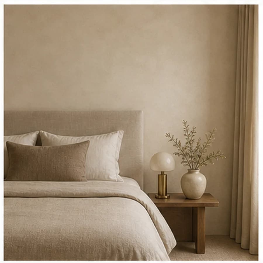 Kleur en textuur kleur beige slaapkamer