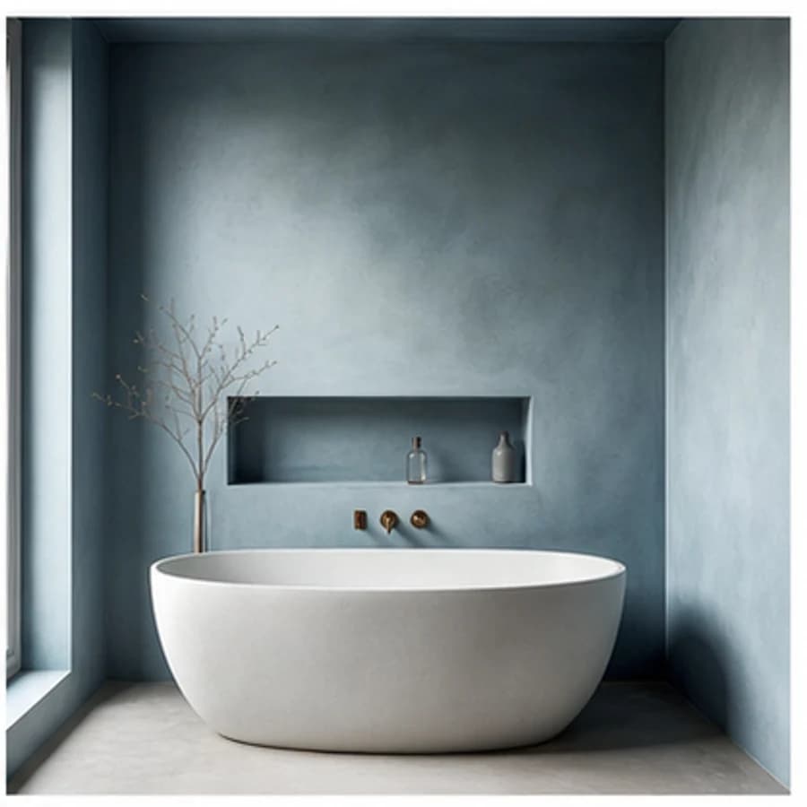 Beton ciré kleur blauw badkamer