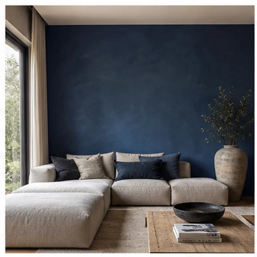 Kleur en textuur kleur blauw woonkamer