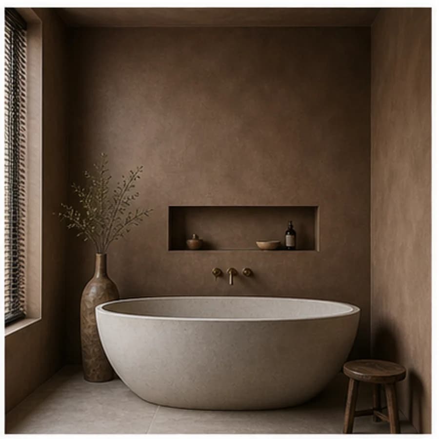 Beton ciré kleur bruin badkamer