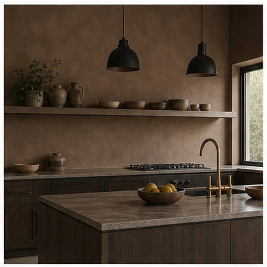 Beton ciré kleur bruin keuken