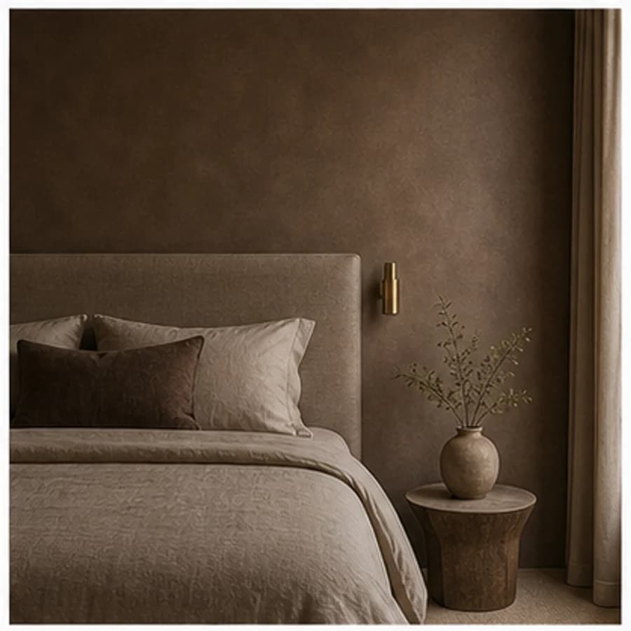 Kleur en textuur kleur bruin slaapkamer