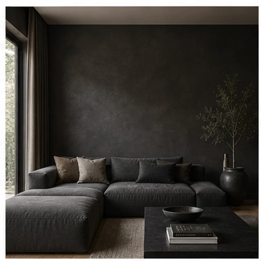 Kleur en textuur kleur donker woonkamer