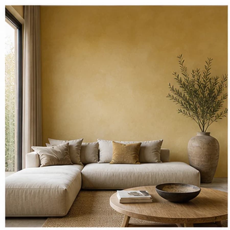 Kleur en textuur kleur geel woonkamer