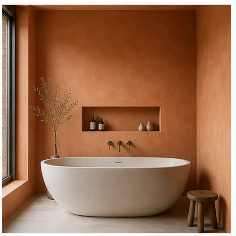 Beton ciré soft mediterranean badkamer