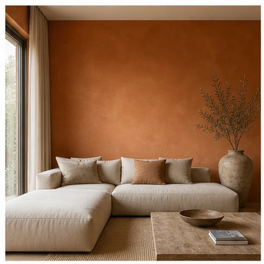 Kleur en textuur soft mediterranean woonkamer
