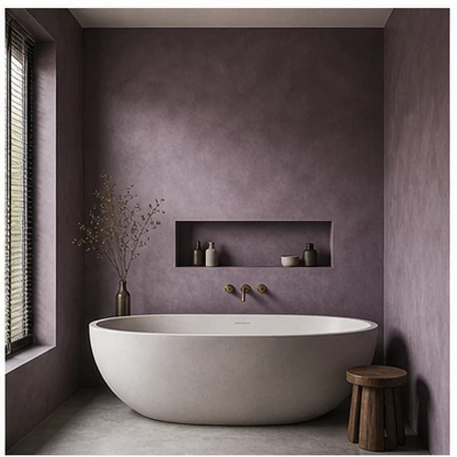 Beton ciré kleur paars badkamer