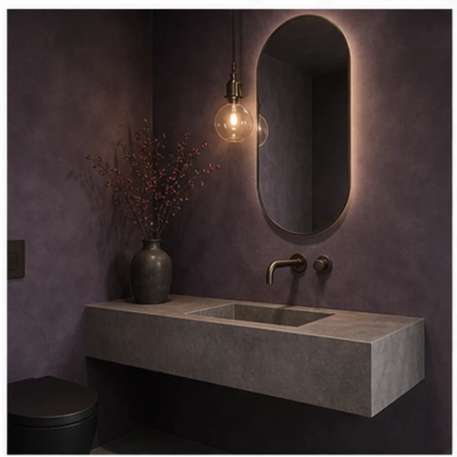 Kleur en textuur aubergine marmorino