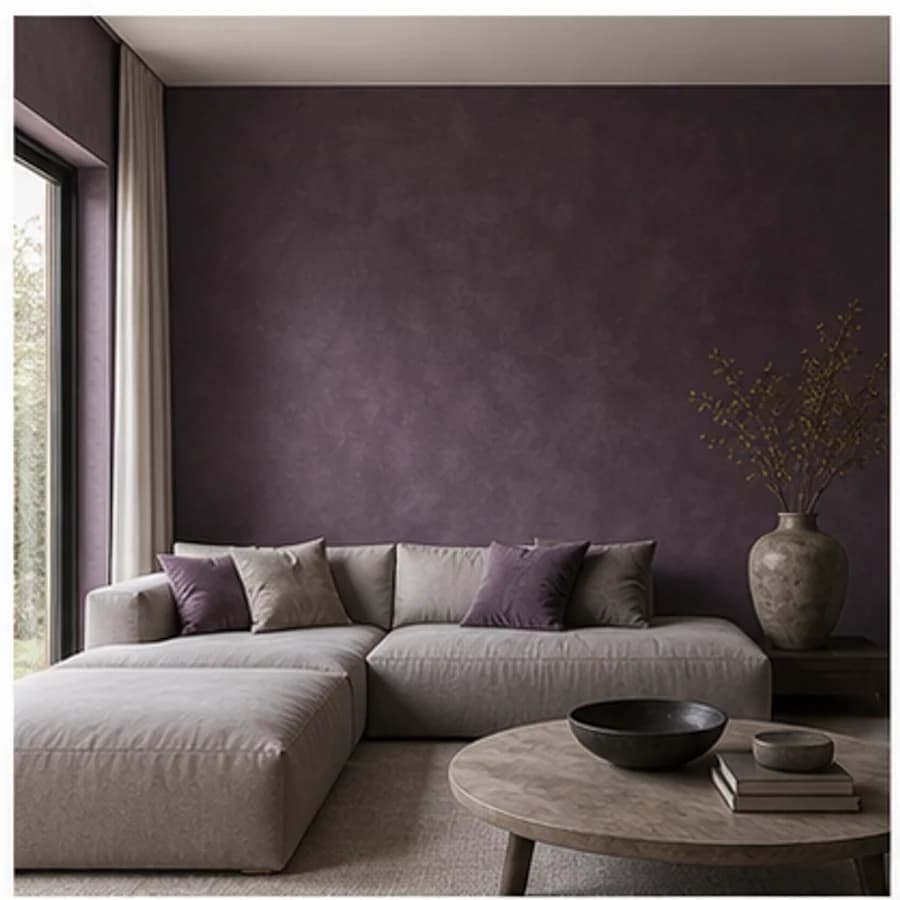 Kleur en textuur kleur paars woonkamer
