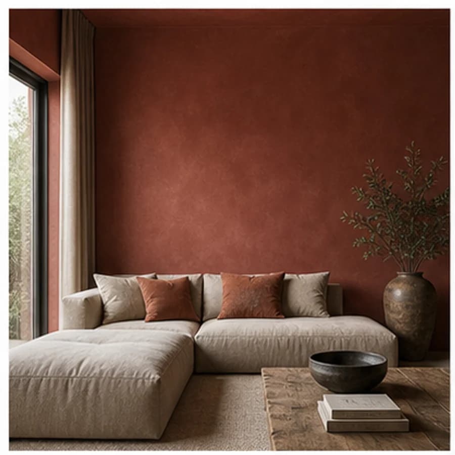 Kleur en textuur kleur rood woonkamer