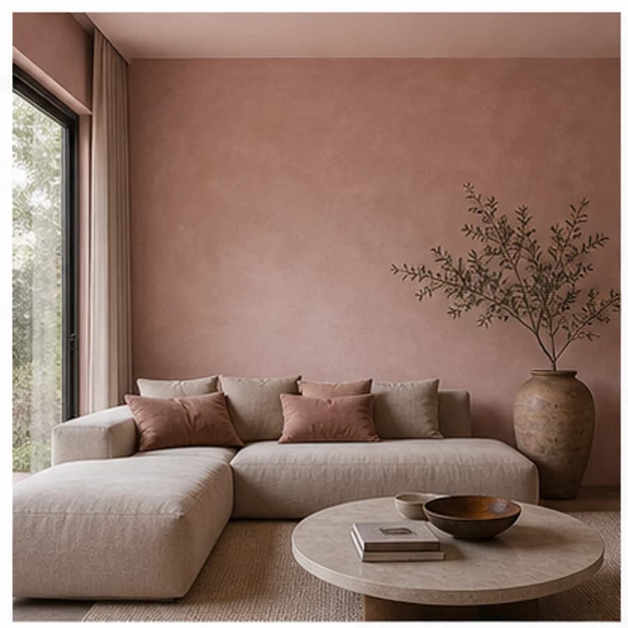 Kleur en textuur kleur roze woonkamer