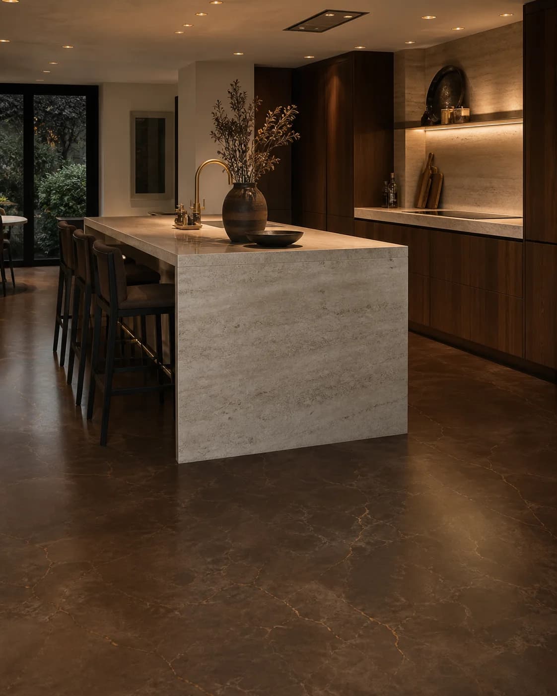 Vloeren luxe emperador marmer goud keuken vloer