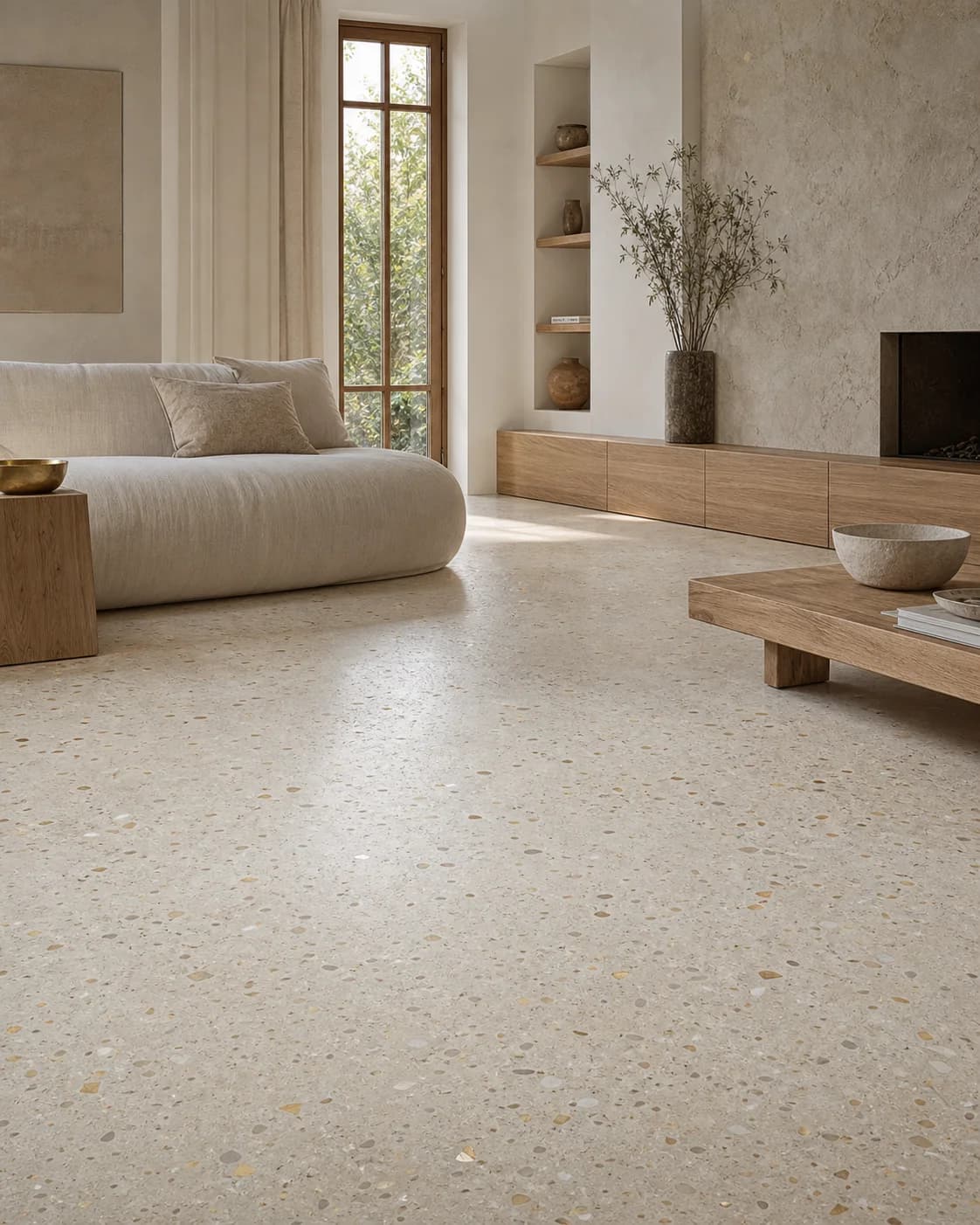 Vloeren luxe gold mix terrazzo woonkamer vloer