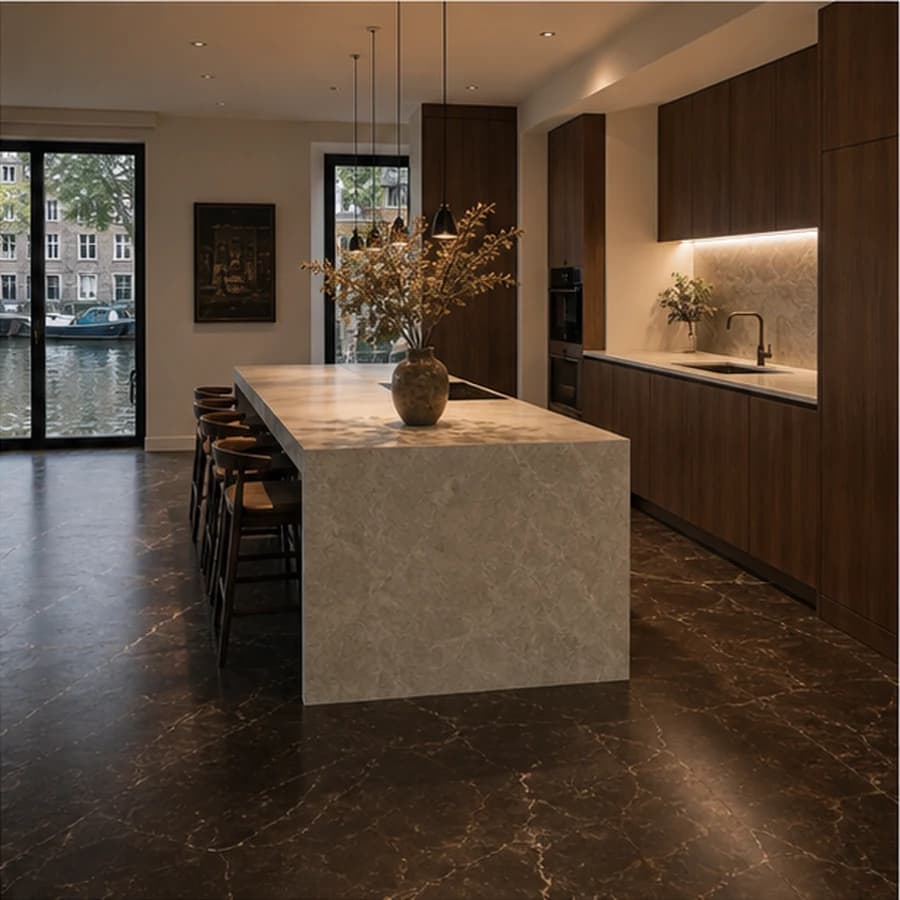Vloeren emperador gold kitchen floor