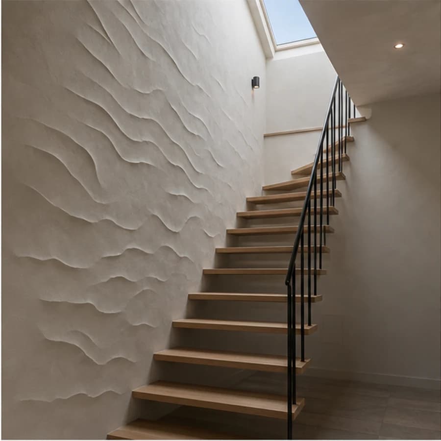 Kleur en textuur greige relief stairwell