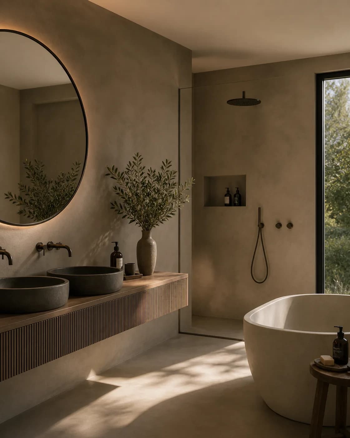 Beton ciré eindbeeld voor badkamer