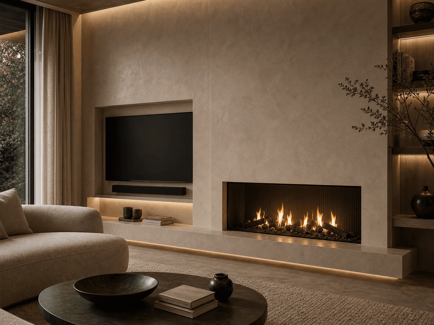 Woonkamer en hal detail voor woonkamer
