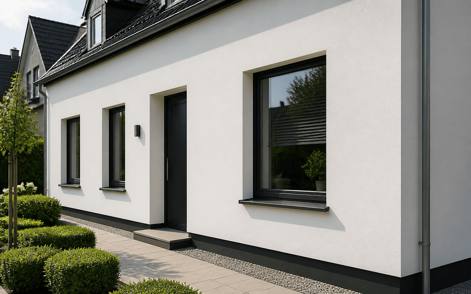 Renovatie dienst buitengevel stucen hele woning 5