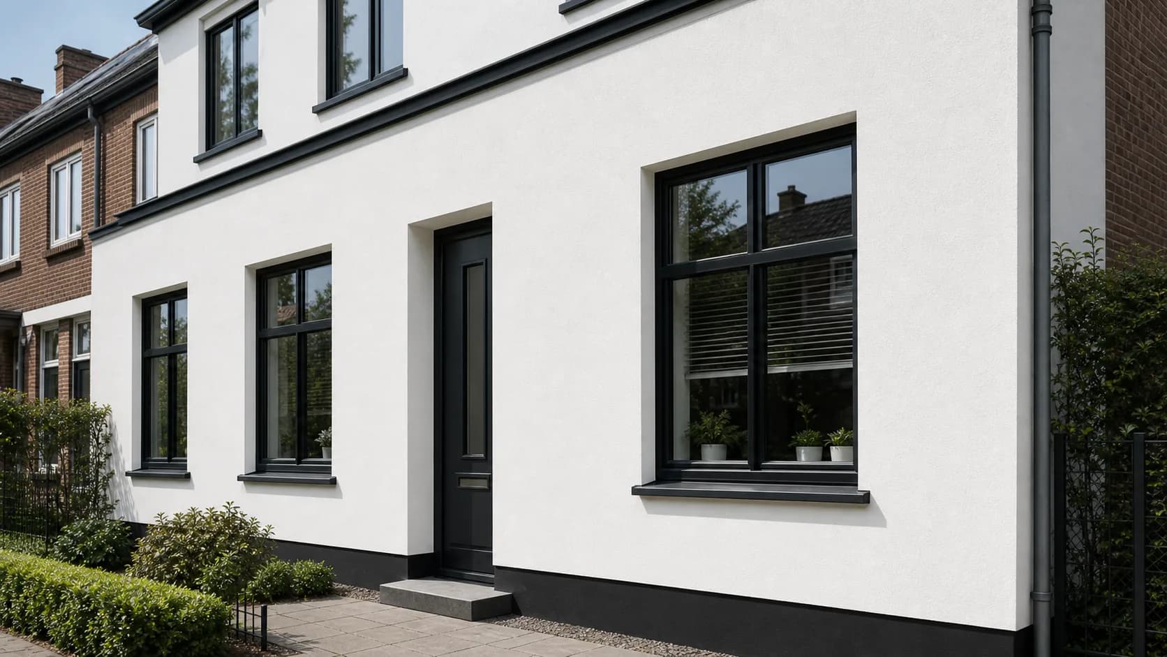 Renovatie dienst buitengevel stucen hele woning 9