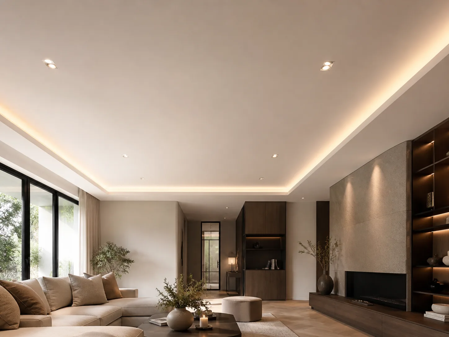 Plafond stucen voorbeeld van afwerking